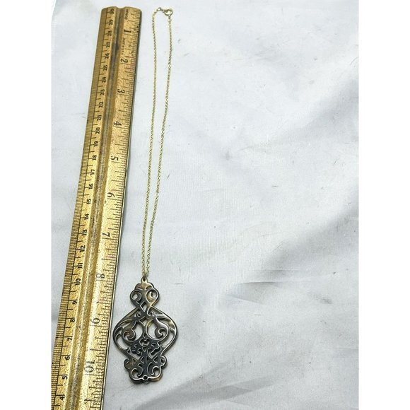 Vintage Brown Plastic Lucite Pendant Necklace - Picture 5 of 5